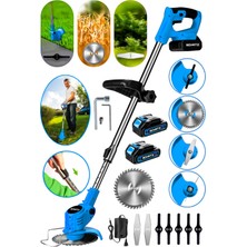 Schatz 21V Çift Akülü Teleskopik Uzatma Kollu Çim Çalı Ot Biçme Şarjlı Tırpan M253184