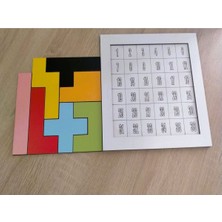 Feyza Design Çocuklar Için Çok Renkli Ahşap Zeka Oyunu 8 Parça, 5+ Yaş