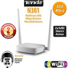 Tenda N301 300 Mbps 4 Port Router 2 Anten Kablosuz Ağ Özellikleri ile Yüksek Performans