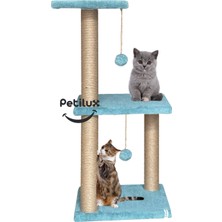 Feyza Design Katlı Kedi Kafalı Oyun Tırmalaması - Turkuaz