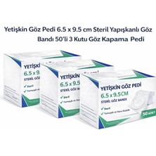 Yetişkin Göz Pedi 6.5 x 9.5 cm Steril Yapışkanlı Göz Bandı 50’li 3 Kutu Göz Kapama Pedi