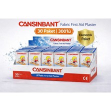 Cansinbant Bez Yarabandı 10 Lu 30 Paket 1,9 x 7,2 cm Fabric First Aid Plaster
