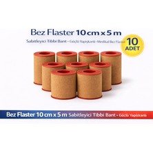 Bez Flaster 10 cm x 5 M Sabitleyici Tıbbi Bant Kahverengi Bez Flaster Güçlü Yapışkanlı 10 Adet