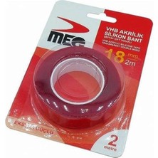 Kuzgun Ticaret Meg Çift Taraflı Akrilik Silikonize Bant 18 mm x 2 Metre
