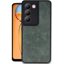 Kuzgun Ticaret Vivo V30 Lite 4g Kılıf Aras Deri Kapak - Koyu Yeşil