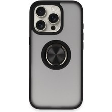 Kuzgun Ticaret Iphone 16 Pro Max Kılıf Montreal Yüzüklü Silikon Kapak - Siyah