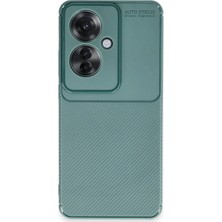 Kuzgun Ticaret Oppo Reno 11F Kılıf Auto Focus Karbon Kapak - Koyu Yeşil