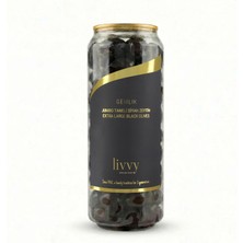 Livvy Premium Foods Gigante Classico Gemlik Jumbo (XXL) Taneli Siyah Zeytin 350 g - Doğal Fermente Katkısız