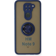 Kuzgun Ticaret Xiaomi Redmi Note 9 Kılıf Montreal Yüzüklü Silikon Kapak - Lacivert