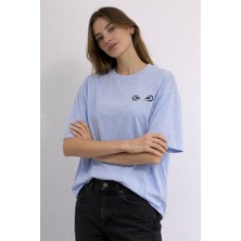 Mg Giyim Kadın Nakış Detaylı Basıc Tişört