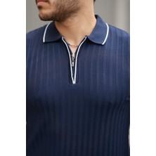 Meğdaix Erkek Fermuarlı Yakalı Kısa Kollu T-Shirt