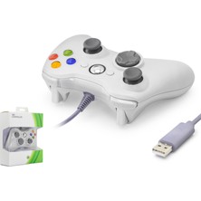 Gamepad Pc Xbox 360 Uyumlu Kablolu - Beyaz ND506W