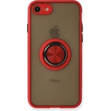 Kuzgun Ticaret Iphone 7 Kılıf Montreal Yüzüklü Silikon Kapak - Kırmızı