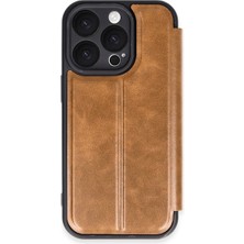 Kuzgun Ticaret Iphone 16 Pro Kılıf Flip Cover - Taba