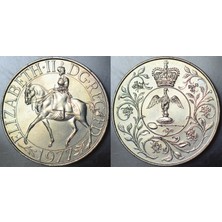 Banknoting Birleşik Krallık 25 Pence 1977 Hatıra-Kraliçe Iı. Elizabeth 25. Yılı. 38,6 Mm. Ingiltere. Çil.