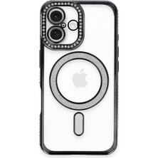 Magicool Iphone 16 Plus Kılıf Joke Simli Magneticsafe Kılıf - Siyah