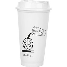 Kuzgun Ticaret Kahve Bardağı - Kapaklı Beyaz 473 ml