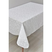 Üks Dantel Görünümlü Pvc Muşamba Masa Örtüsü - Sıvı Geçirmez & Silinebilir Güpürlü Mutfak Örtüsü 120X152