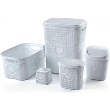 Kuzgun Ticaret Çeyiz Seti Rattan 5 Parça Örgülü Çeyiz Seti