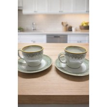 Özel Kutusunda Tasarım 2'li Fincan Seti - Rustik Desenli Kahve Takımı