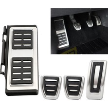 Otohousse Vw Golf 7 8 Passat B8 Tiguan 2 Touran 2 T-Roc T-Cross Arteon Polo 5 Uyumlu Geçme Manuel Pedal Seti 4 Parça Siyah Krom