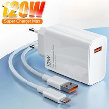 Kuzgun Ticaret 120W Turbo Saniye Göstergeli Hızlı Şarj Aleti Adaptör Kablo Set (Markasiz) ( Lisinya )
