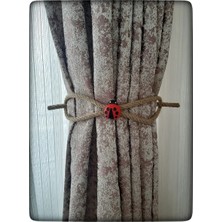 Kuzgun Ticaret 6 Adet Braçol Kanat Perde Tokası Tül Perde Tutucu Perde Süs Uğur Böceği Ile Uğur Gelsin