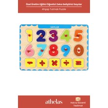 Feyza Design Çocuklar Için Ahşap Sayılar Puzzle Eğitici Oyuncak Seti 0-9