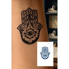 Fatma Ana Eli Figürlü 12 Saat Sonra Kararan Geçici Dövme Tattoo 9X12 cm