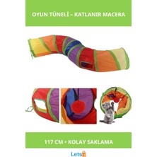 Feyza Design Katlanabilir Naylon Kedi Oyun Tüneli 117 cm Eğlenceli Oyun Alanı