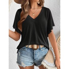 Hyem Kadın Kısa Kollu Viskon Bluz