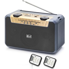 Marsilyan Bluetooth Fm Radyo USB Tf Aux Solar Şarjli Çift LED Aydinlatmali Kamp Hoparlör FP397S