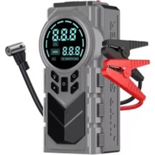 Kuzgun Ticaret Şarjlı 8.000 Mah Taşınabilir Çanta Araç Akü Şarj Takviyeli Işıklı Hava Kompresörü Powerbankli