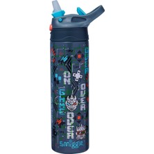Smiggle Trailblazer 520 ml Çelik Flip Kapaklı Suluk – Izolasyonlu, Pipetli, Sızdırmaz, Gri