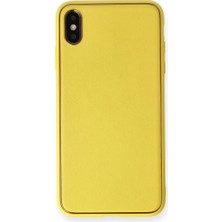Magicool Iphone Xs Max Kılıf Coco Deri Silikon Kapak - Sarı