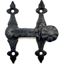 Kuzgun Ticaret Antika Tarz Dekoratif Pirinç Kapı, Pencere Mandalı - 82X65 Mm, Oksit