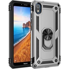 Kuzgun Ticaret Xiaomi Redmi 7A Kılıf Sofya Yüzüklü Silikon Kapak - Gümüş