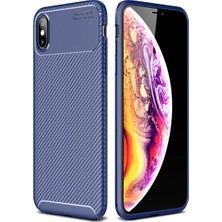 Magicool Iphone Xs Max Kılıf Auto Focus Karbon Kapak - Lacivert