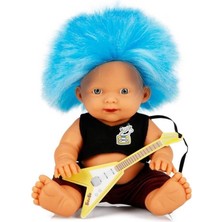 Punkçı Bebek Figürü 25 cm - Mavi Saçlı (Lisinya)