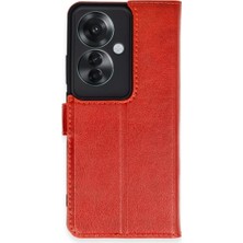 Kuzgun Ticaret Oppo Reno 11F Kılıf Trend S Plus Kapaklı Kılıf - Kırmızı