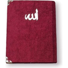 Lisinya Çanta Boy Kadife Kapaklı Yasin Kitabı Süngerli 128 Sayfa Bordo Renk