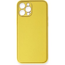Magicool Iphone 12 Pro Kılıf Coco Deri Silikon Kapak - Sarı