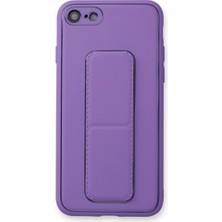 Kuzgun Ticaret Iphone 7 Kılıf Coco Deri Standlı Kapak - Koyu Lila