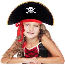 Magicool Kaptan Jack Kadife Çocuk Boy Korsan Şapkası