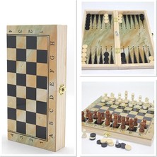 Magicool Ahşap Satranç ve Tavla Seti ALK4239