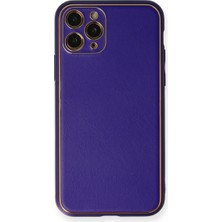 Kuzgun Ticaret Iphone 11 Pro Kılıf Coco Deri Silikon Kapak - Mor