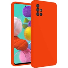 Kuzgun Ticaret Samsung Galaxy A31 Kılıf Nano Içi Kadife Silikon - Turuncu
