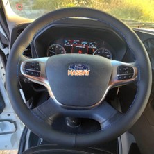 Hasbay Dikişli Direksiyon Kılıfı Siyah Deri Mavi Dikişli F.ord Fmax Kamyon Tır Için