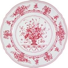 Le Coq Porcelaine Neos Anthiros - Tiryen Moru & Beyaz Pasta ve Tatlı Sunum Tabağı - 20,5 cm – Avrupa Üretimi Ithal Porselen