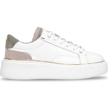 John Richardo 1247 Kadın Hakiki Deri Klasik Sneaker Beyaz